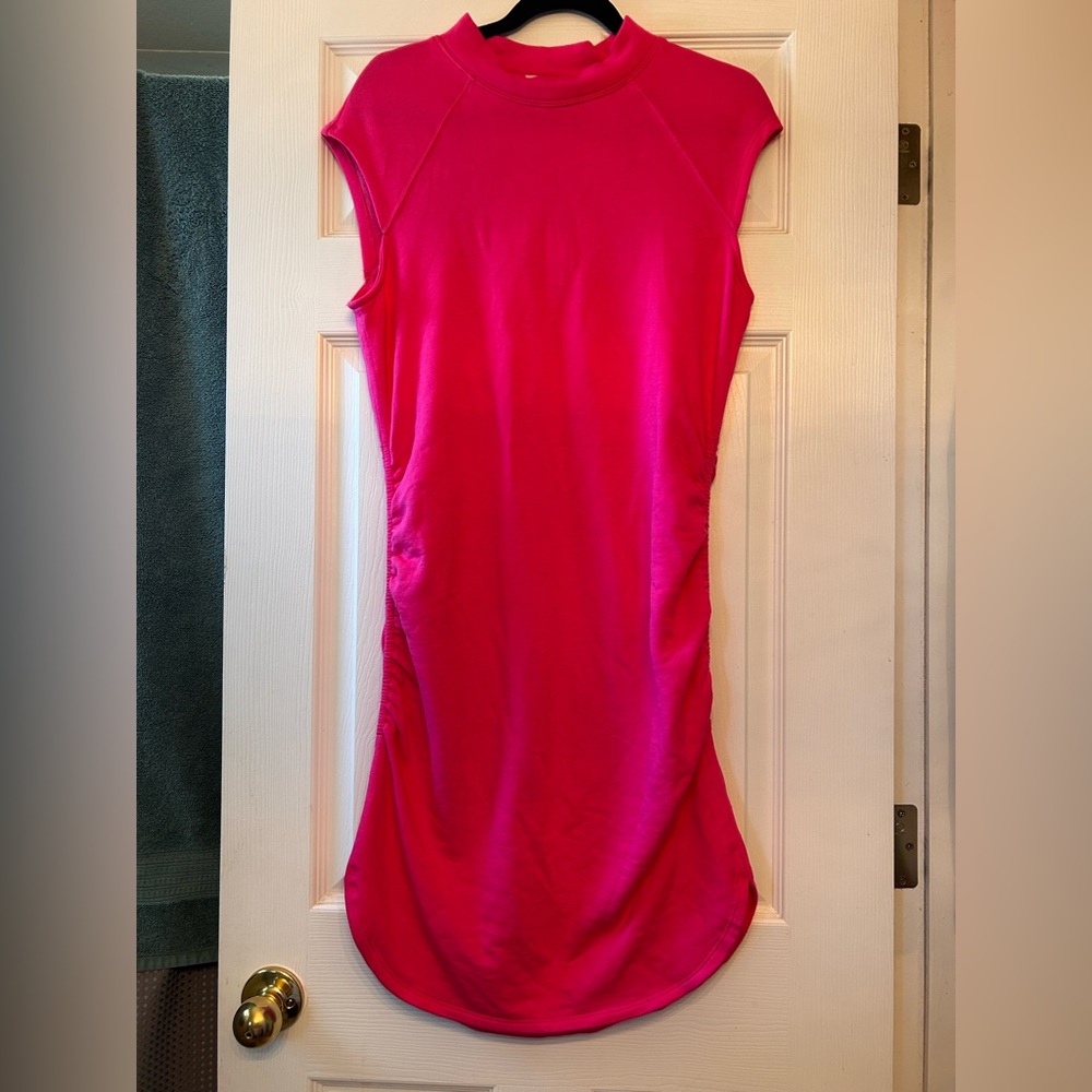 Daily practice by anthropologie Alpine Zone mini dress hot pink L